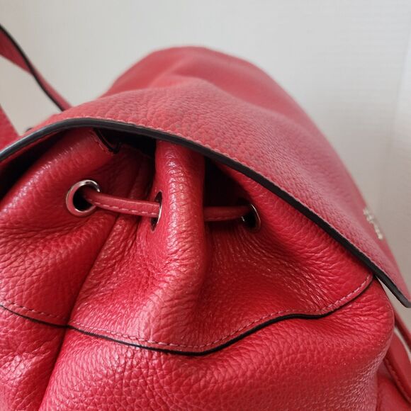 COACH Billie Rucksack Backpack bag purse Red Pebbled Leather with COA Vtg F29008 main image 7